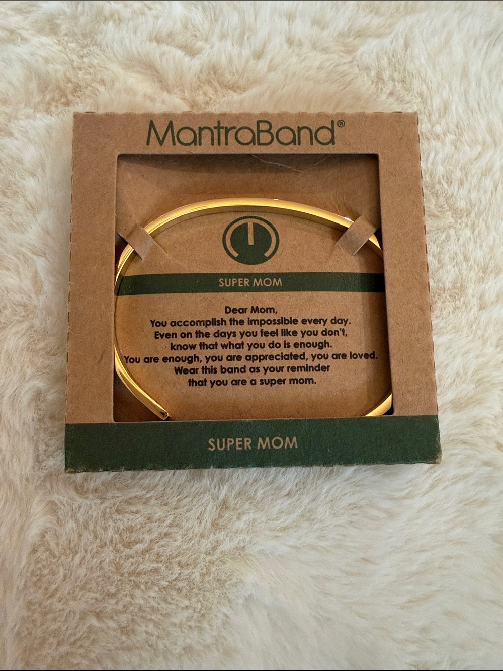 MantraBand Super Mom Gold Cuff Bracelet